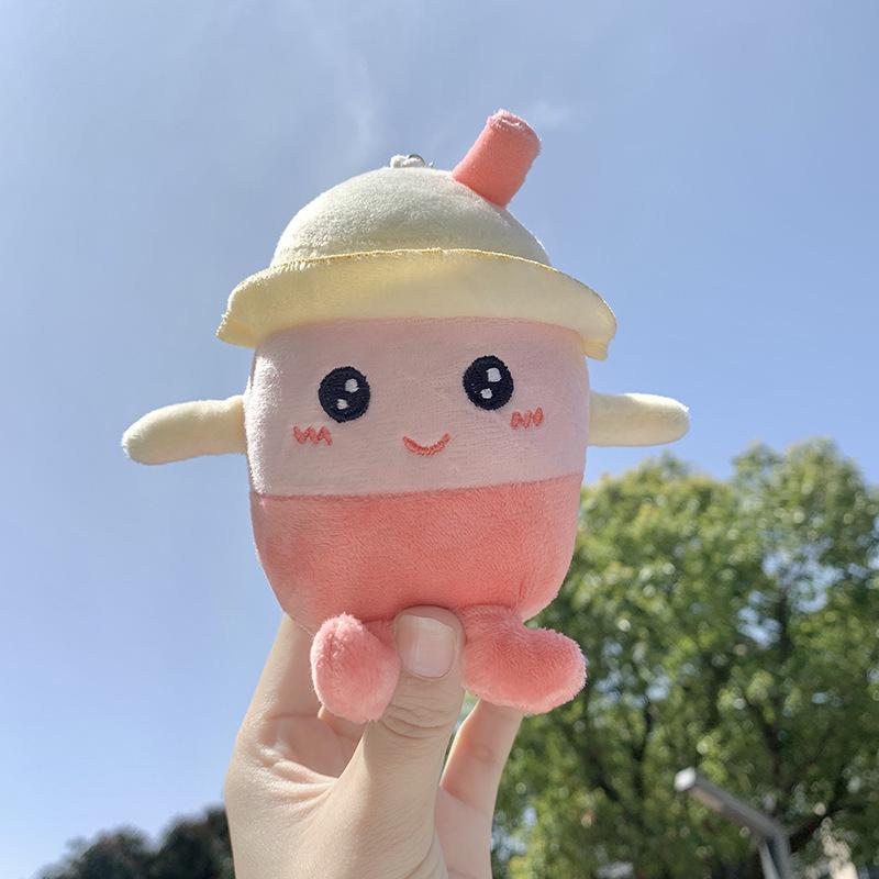 Creative Milk Tea Cup Doll Keychain - Cute Plush Accessory for Backpacks