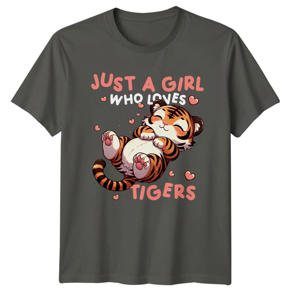Just A Girl Who Loves Tigers Cute Cartoon TShirt S