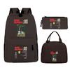 Lightweight 3Pcs School Backpack Set Rucksack Bookbag Lunch Bag Pencil Case Back To School Accessory for Teenage Boys Girls
