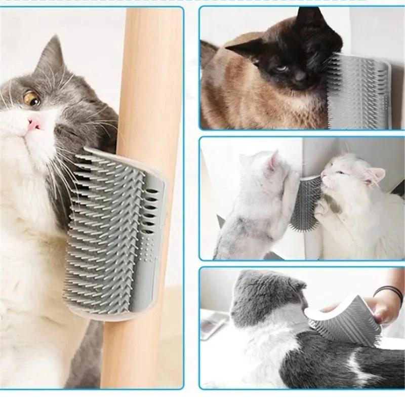 Kartáčový hřeben pro kočky Hrací hračka pro kočky Měkčí masážní hřeben pro samostříhání pro kočky s Catnip škrabkou na kočičí obličej pro kotě Příslušenství pro štěně Cat