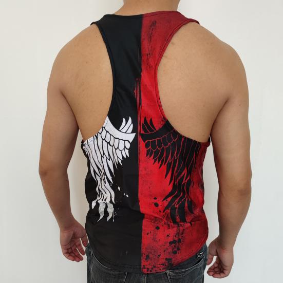 Herren Weste 3D Digitaldruck Patchwork Sommer Colorblock Schnelltrocknend Unterhemd Streetwear