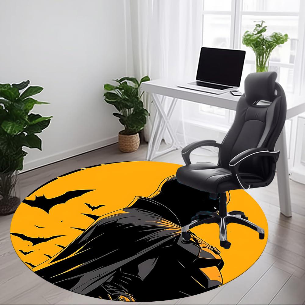 1pc Bat Signal Office Round Area Rug, Under Office Chairs Bedroom Living Room Home Decor, Room Deco, Available in Various Sizes104