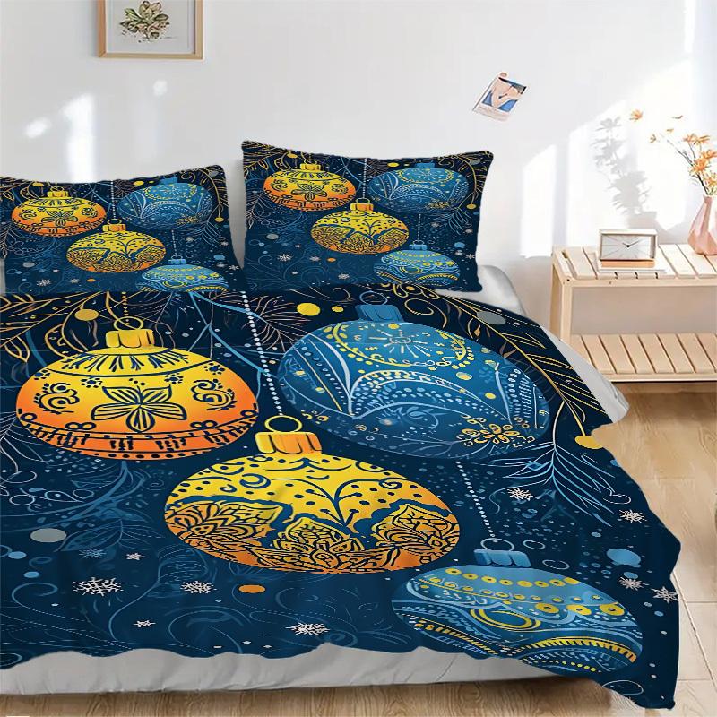 3pc Festive Atmosphere Style Cover Set - 1 Quilt Cover + 2 Pillowcases, All Seasons Bedroom Setting, Perfect for Home001