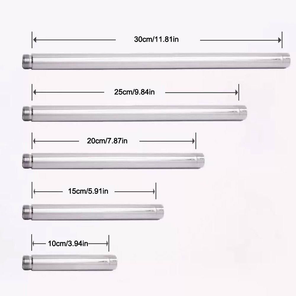 Stainless Steel Shower Head Extension Pipe Adjustable 10cm/15cm/20cm/25cm/30cm Round Shower Arm Shower Extension Tube