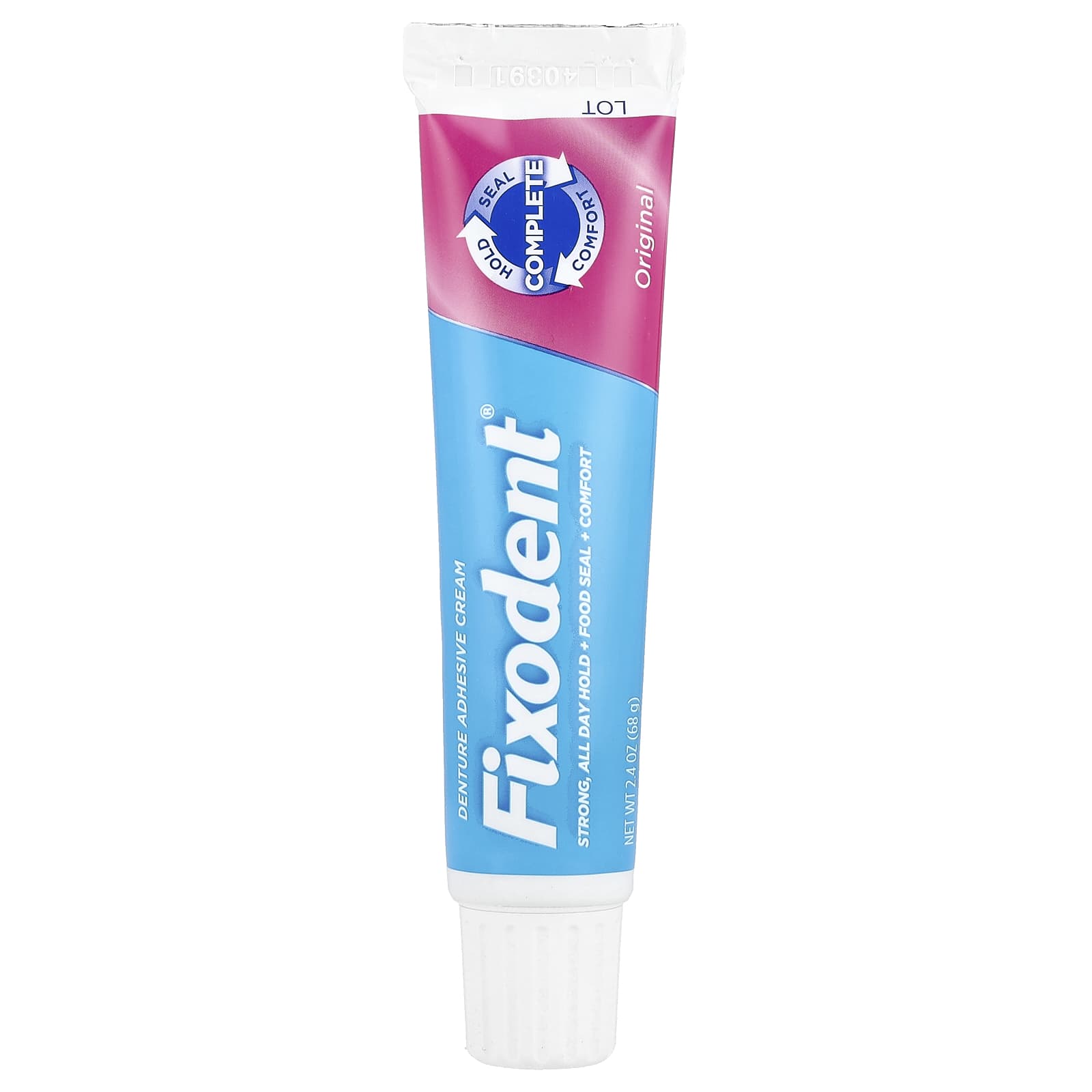 Fixodent, клейкий крем для зубных протезов, оригинальный, 2,4 унции (68 г)