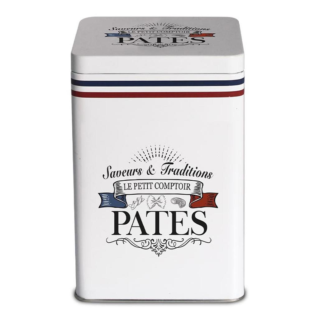 Les Trésors De Lily [A3027] - Cutie de paste din metal alb „Le Petit Comptoir”. (arome și tradiții) - 18x12x12cm