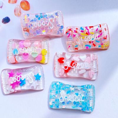 10 Stück Kawaii Niedliche Gemischte Transparente Süßigkeiten Flache Rückseite Harz Cabochons Scrapbooking DIY Schmuck Handwerk Dekoration Zubehör G56