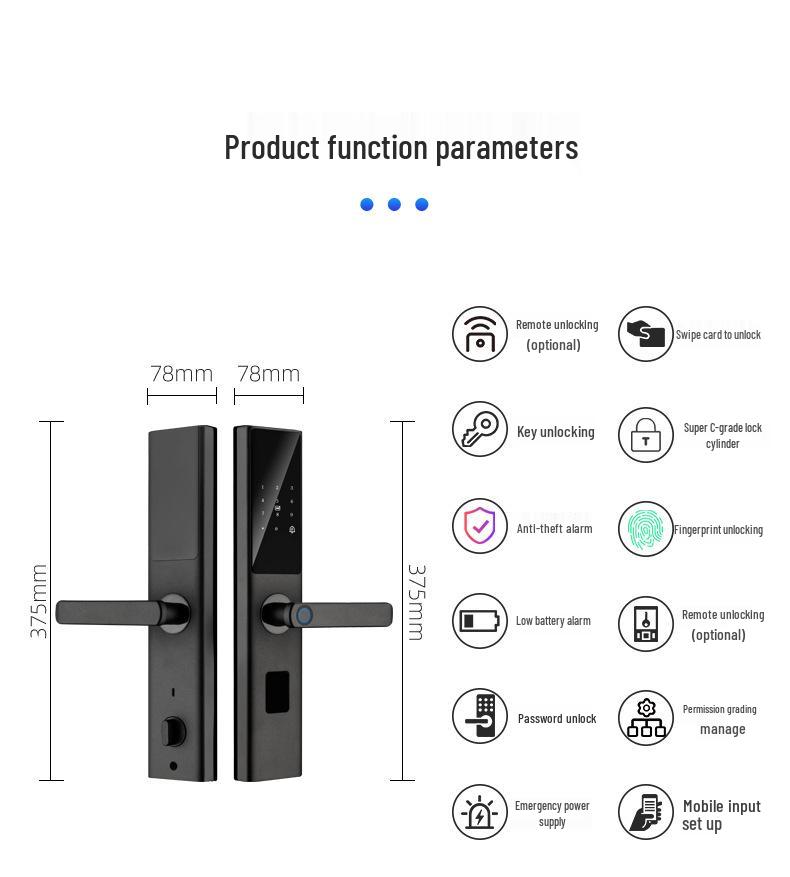 Tuya One-Grip Smart Lock: Fingerprint & Password Home Entrance Security