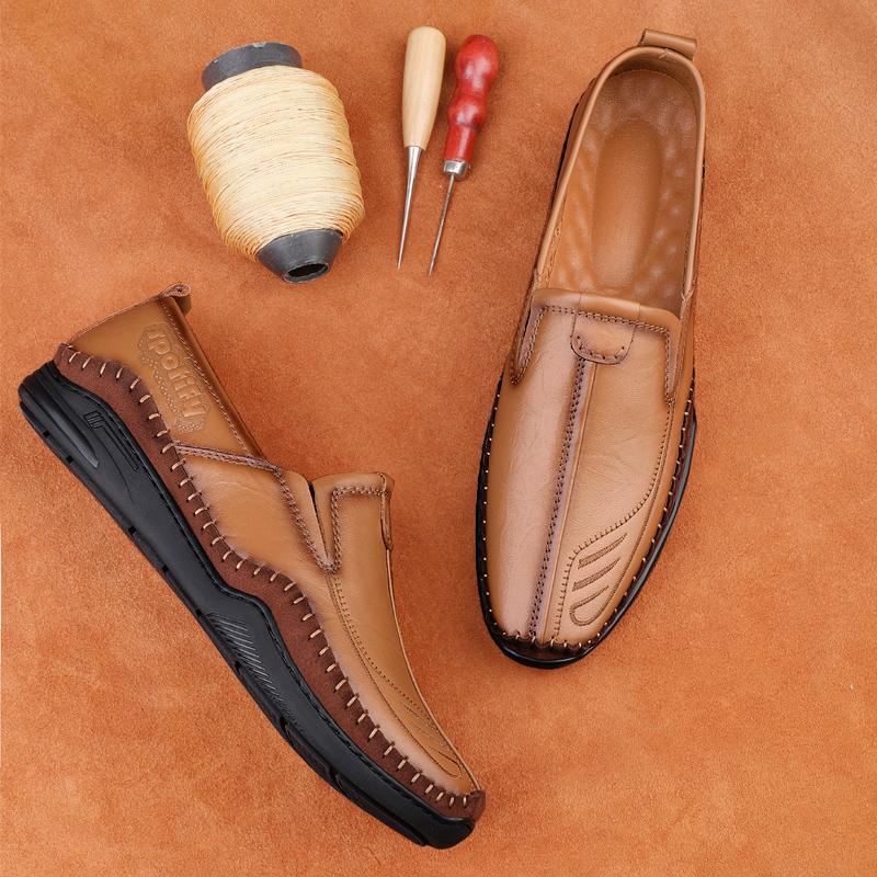 Genuine Leather Male Slip on Loafers Breathable Moccasins Driving Design Casual Shoes for Men Leisure Walk Man Business Footwear