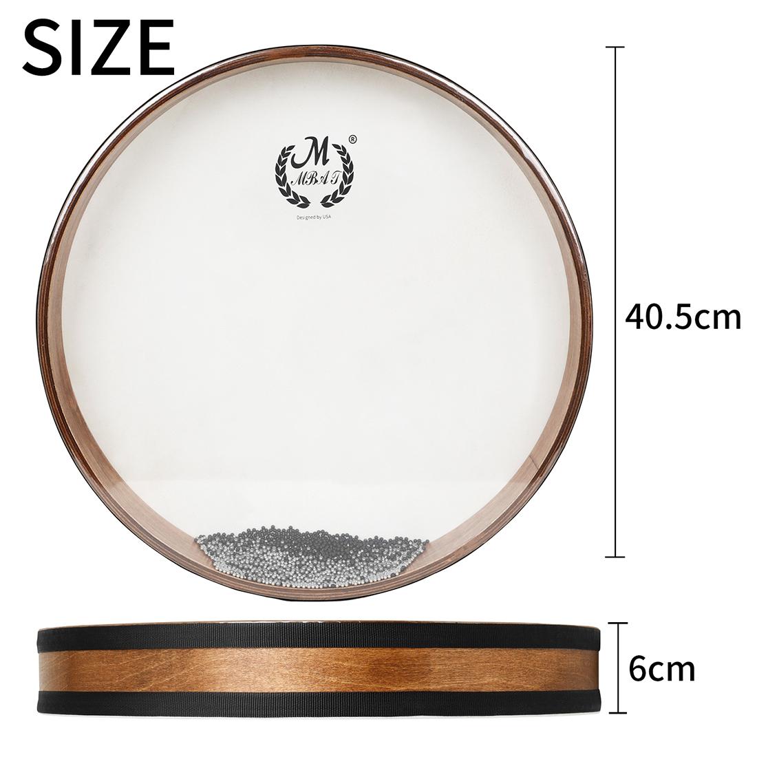 M MBAT Sea Wave Drum 16/18/20/22 Inch Sea Drum Waves Sound Oceans Drum Sea Waves Sound Drum Wood Shells Handheld Children s Gift