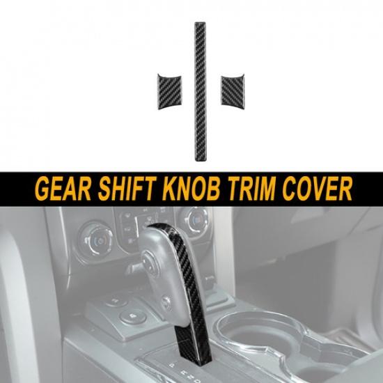 3pcs For Ford F150 09-14 Carbon Fiber Console Gear Shift Knob Sticker Trim Cover