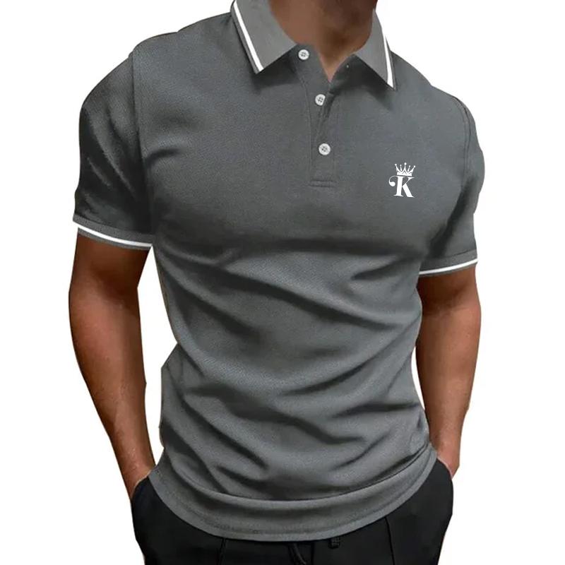 New Men's T-shirt Classic Short Sleeved Polo Shirt Summer Top Casual T-shirt Button Collar Super Large S-3XL Casual Polo Shirt
