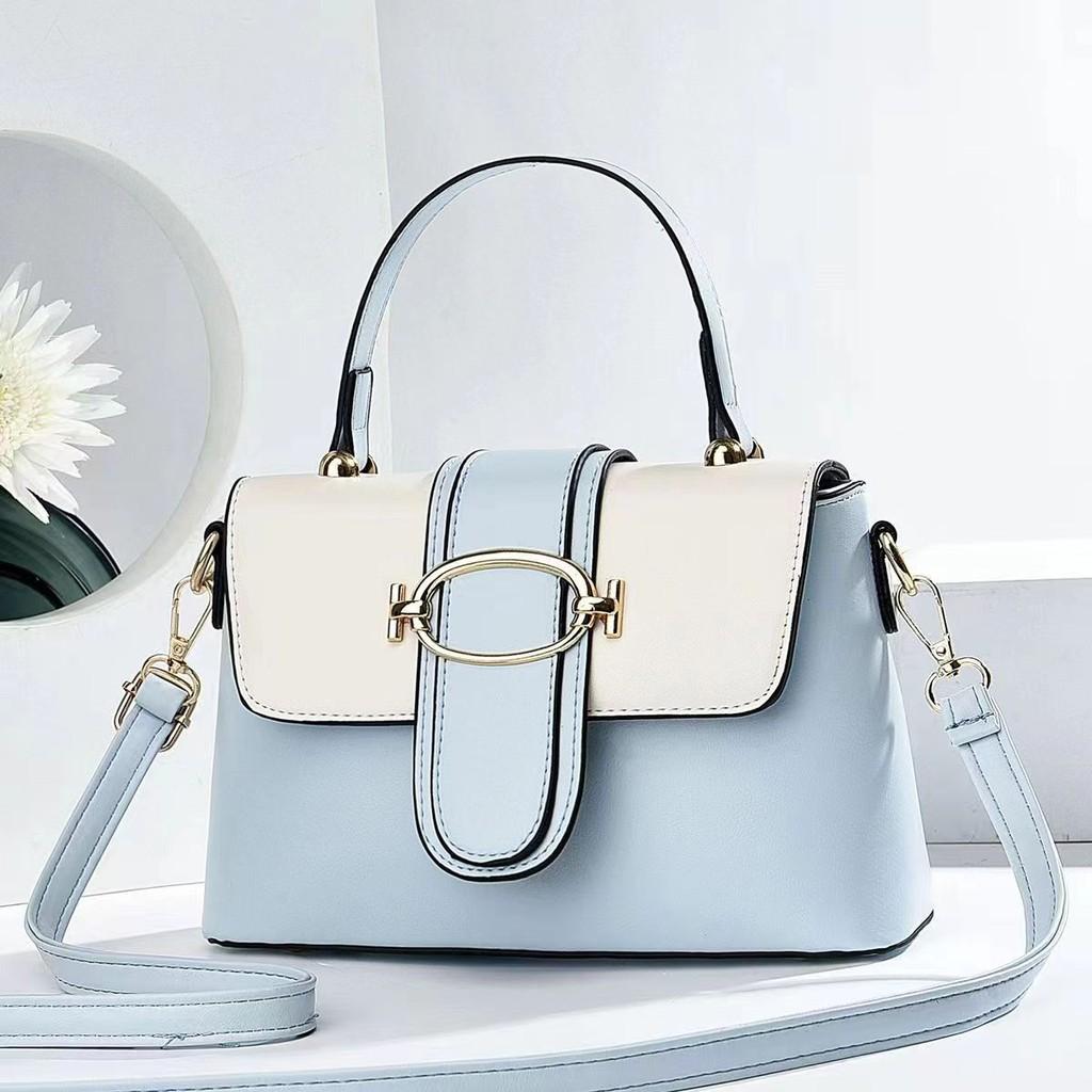 Contemporary Large Capacity Women s Crossbody Bag Trendy Handbag With Stylish Lock Design Blue