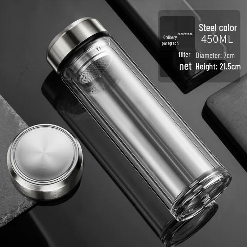 PINYU Double-Layer Borosilicate Glass Tea Infuser Cup