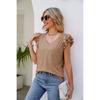 Solid Color V-neck Short-Sleeve T-shirt Solid Color and V-neck Pleated Short Sleeves T-shirt Women