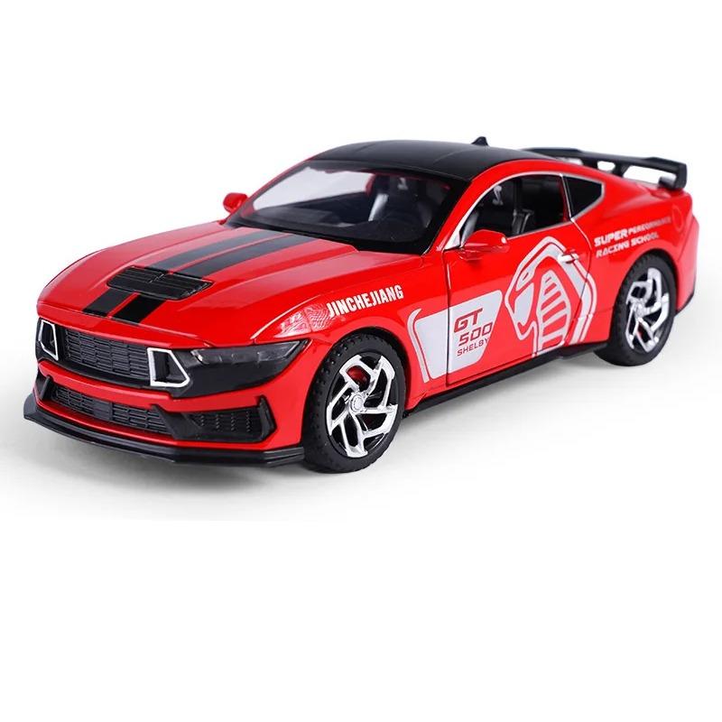 1/32 Mustang Shelby GT500 Alloy Sports Car Model Diecast Metal Toy Racing Car Vehicle Model Simulation Sound and Light Kids Gift