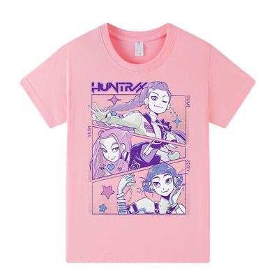A1196 Kids Boys Girls Kpop Rumi Zoey Mira Print Short Sleeves T-shirt