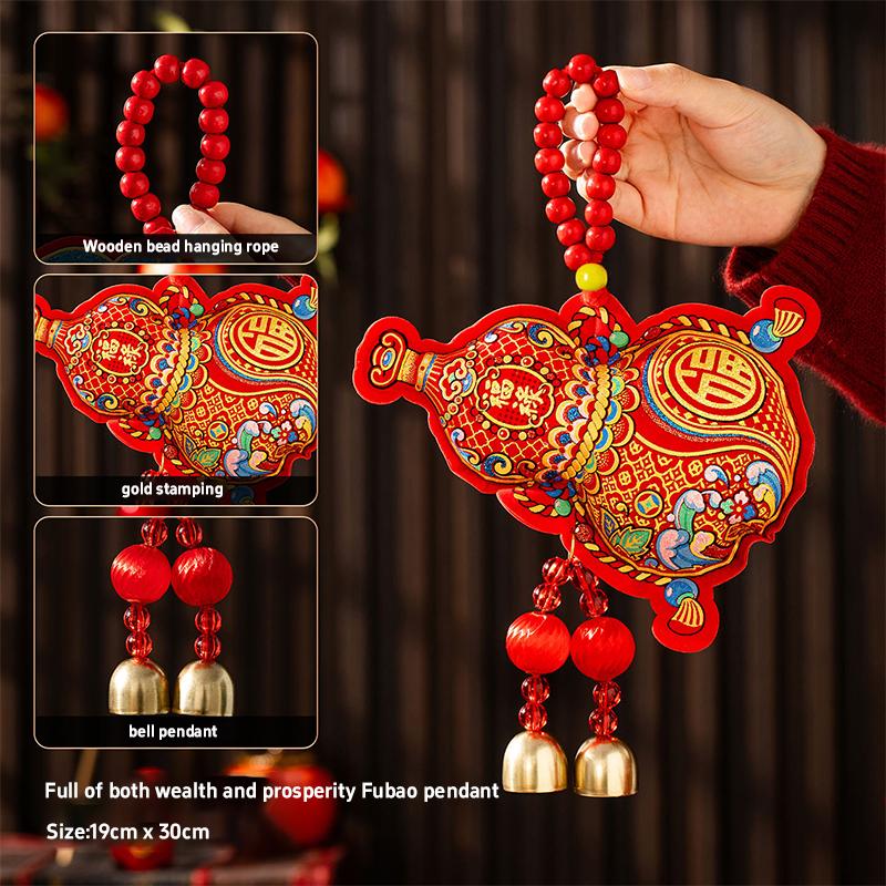 Cute Red Fu Bao Tassel Hanging Ornament Chinese Spring Festival Wall Door Pendant  New Horse Year Home Decorations