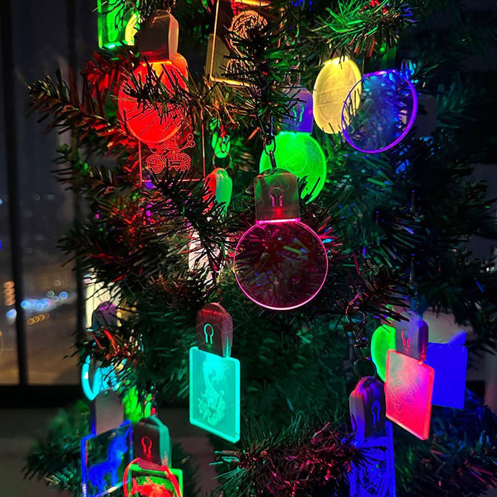 DIY lysende ornamenter anheng akryl blank hengende dekorasjoner Lys opp nøkkelring til jul Valentinsdag dekor