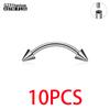 G23 Titanium 10PCS Labret Lip Stud Piercing Eyebrow Body Jewelry Nose Ring C rod For Women Septum Piercing