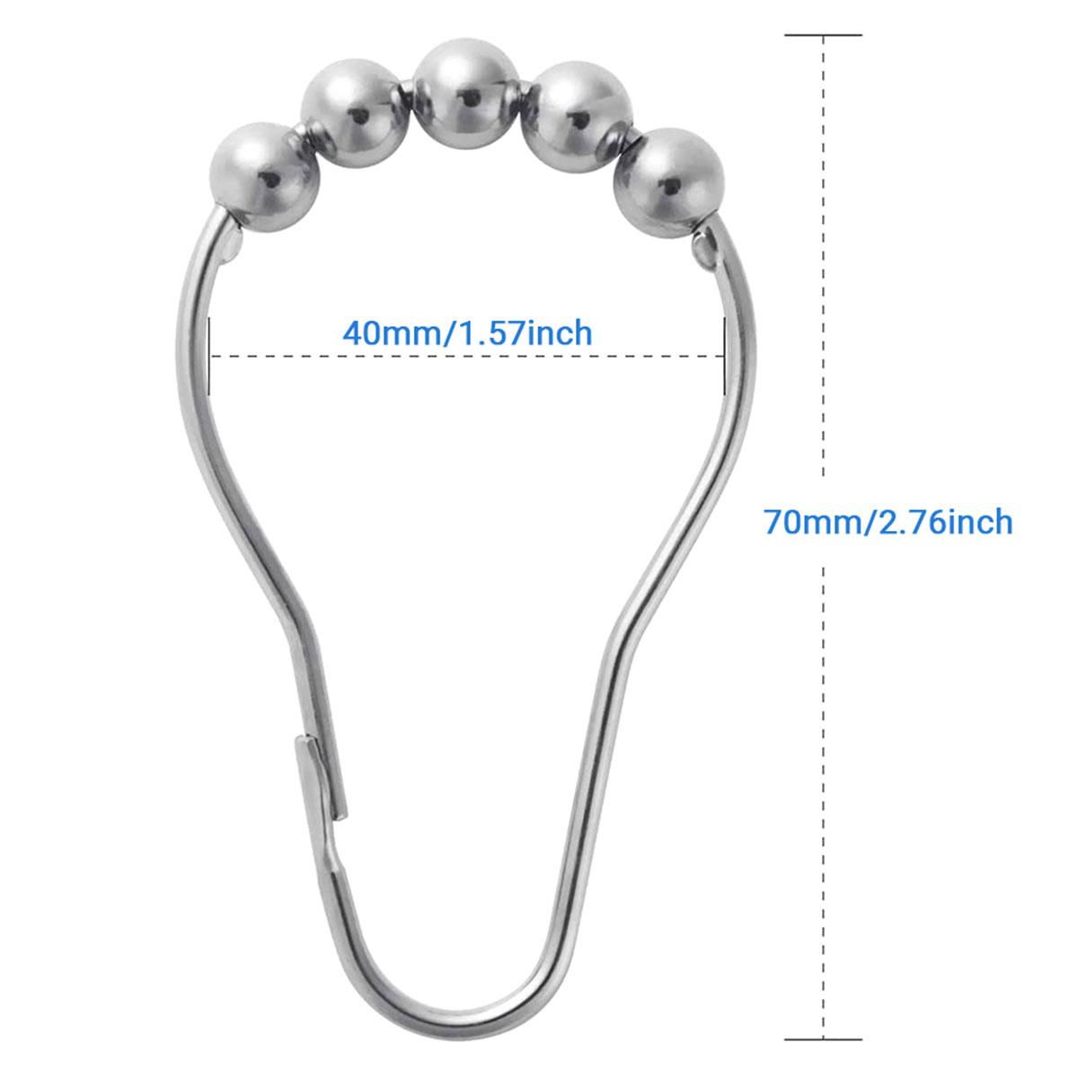 

12/24 шт., занавеска для ванной, роликовые занавески для душа, кольца, крючки, 5 роликовых скользящих вешалок для занавесок для душа, аксессуары для штор для ванной комнаты 12PCS