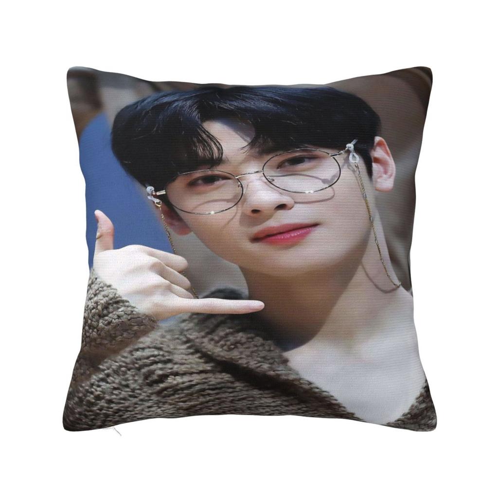 Cha Eun Woo Pillow Cover Soft Pillow Case Cushion Cover Vintage Design Pillowcases For Sofa Bedroom Home Decor