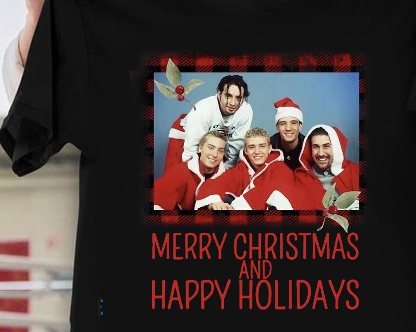 NSYNC Merry Christmas And Happy Holidays Black Men S-5XL T-shirt XXXL