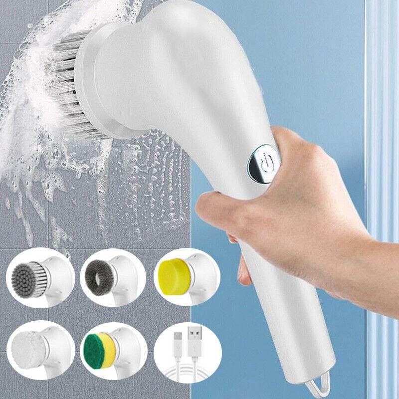 

Электрическая чистящая щетка 5в1, аккумуляторная вращающаяся скребок для ванной комнаты