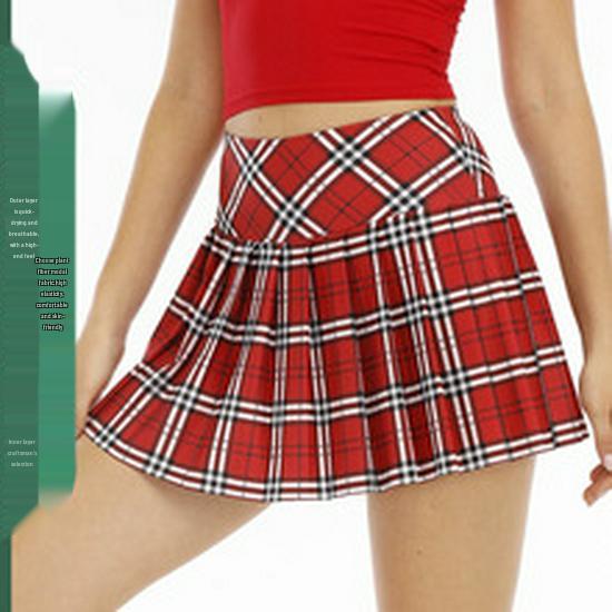 Sun Protection Pleated Sports Skirt for Running, Golf, Badminton & Tennis