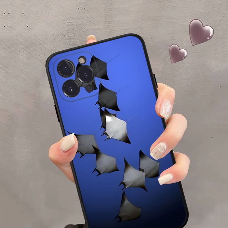 Manta Ray Phone Case Silicone Soft For Iphone 14 13 12 11 Pro Mini XS MAX 8 7 6 Plus X 2020 XR Shell