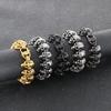 Punk Gold Color Skull Charm Bracelet Men Women Hiphop Rock Black Stainless Steel Skeleton Bike Biker Chain Bangle Jewelry