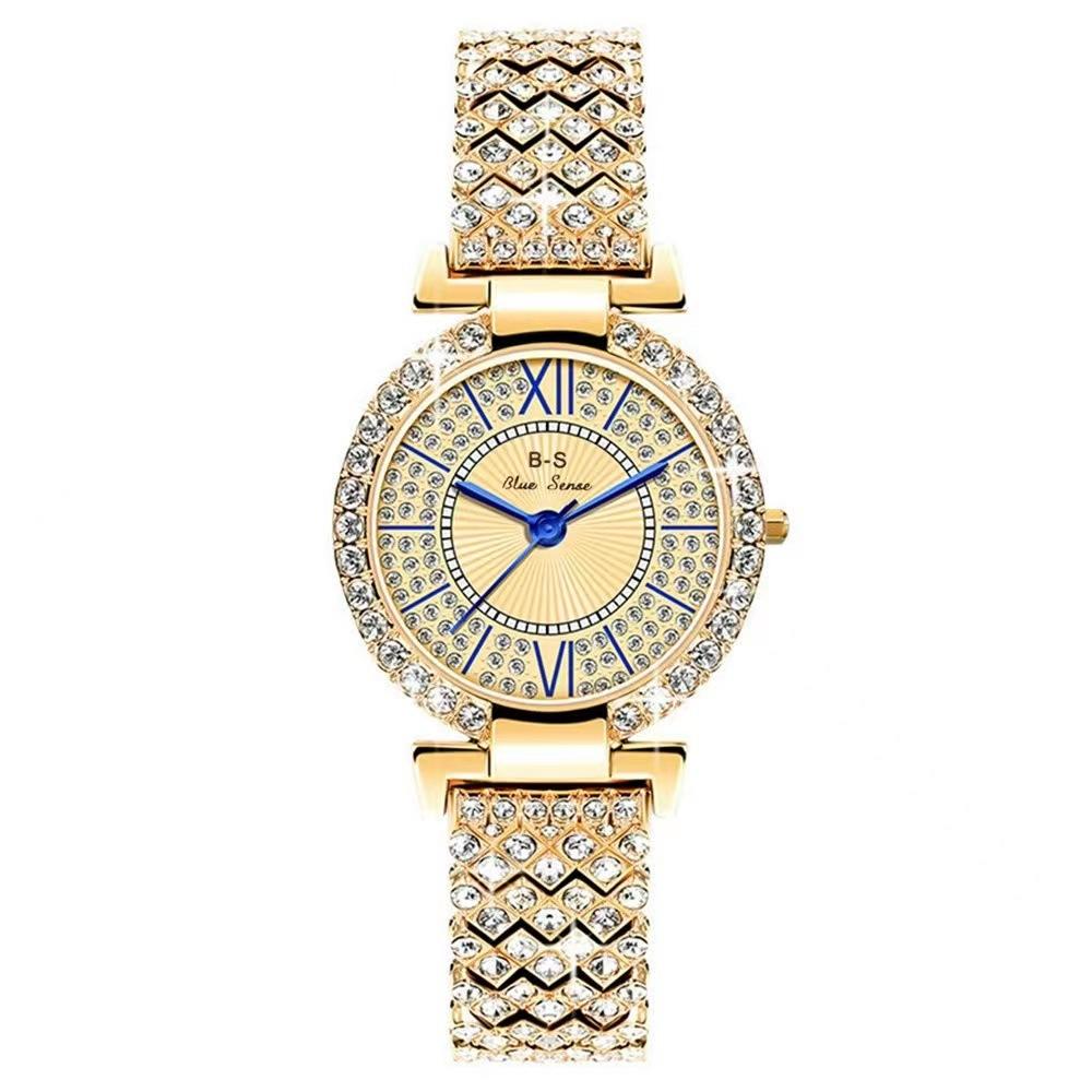Same Women S Watch Luxury Niche Personality Studded With Diamonds Gypsy Two-Piece Set Women S Quartz Wrist Watch золотой