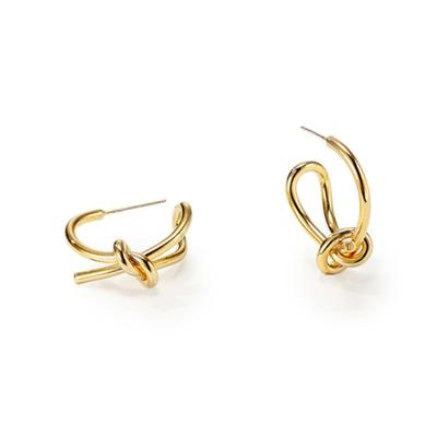FINDELISE Brass Heart Twist Earrings