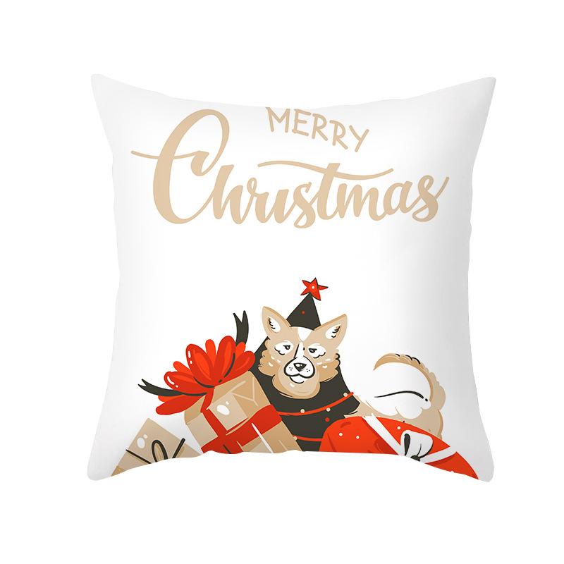 Christmas Pillow Cover Cartoon Letter Print Cushion Cover Office Sofa Pillow Cover Home