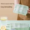 Large Square Ice Cube Mold, Food-Grade Silicone Tray with Lid for Home Use