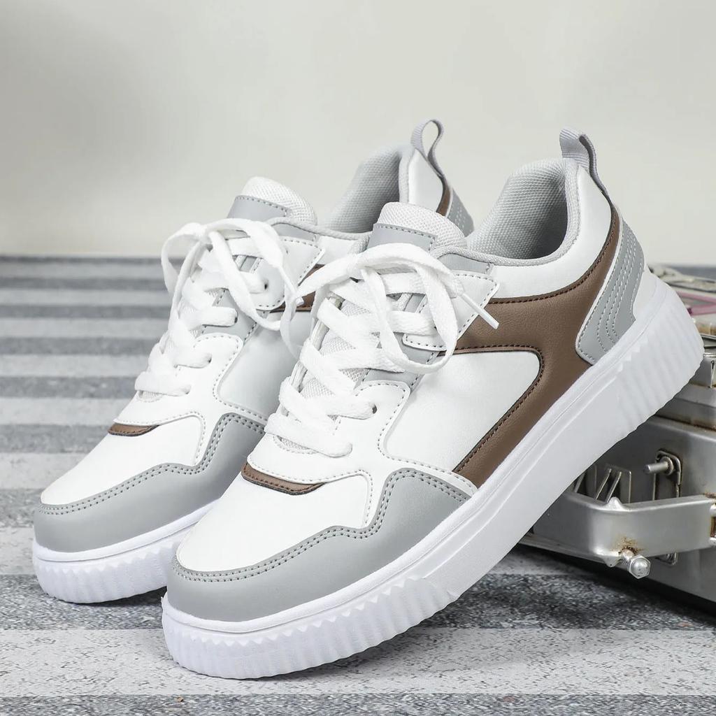 White Shoes Fashion Board Shoes for Women Fashion Casual Walking Shoes Men Leisure Sneakers PU Leather Trainers Waterproof