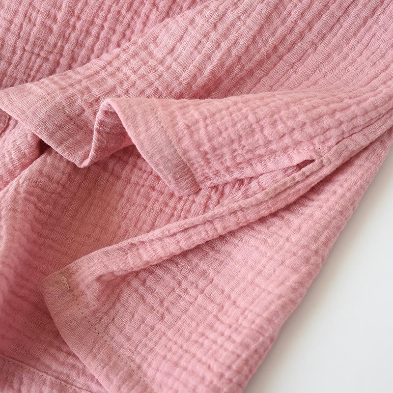 Summer Sleepshirts Comfortable Solid Color Cotton Gauze Long Skirt Home Nightgowns  Women's Round Neck Nightdress Thin Section