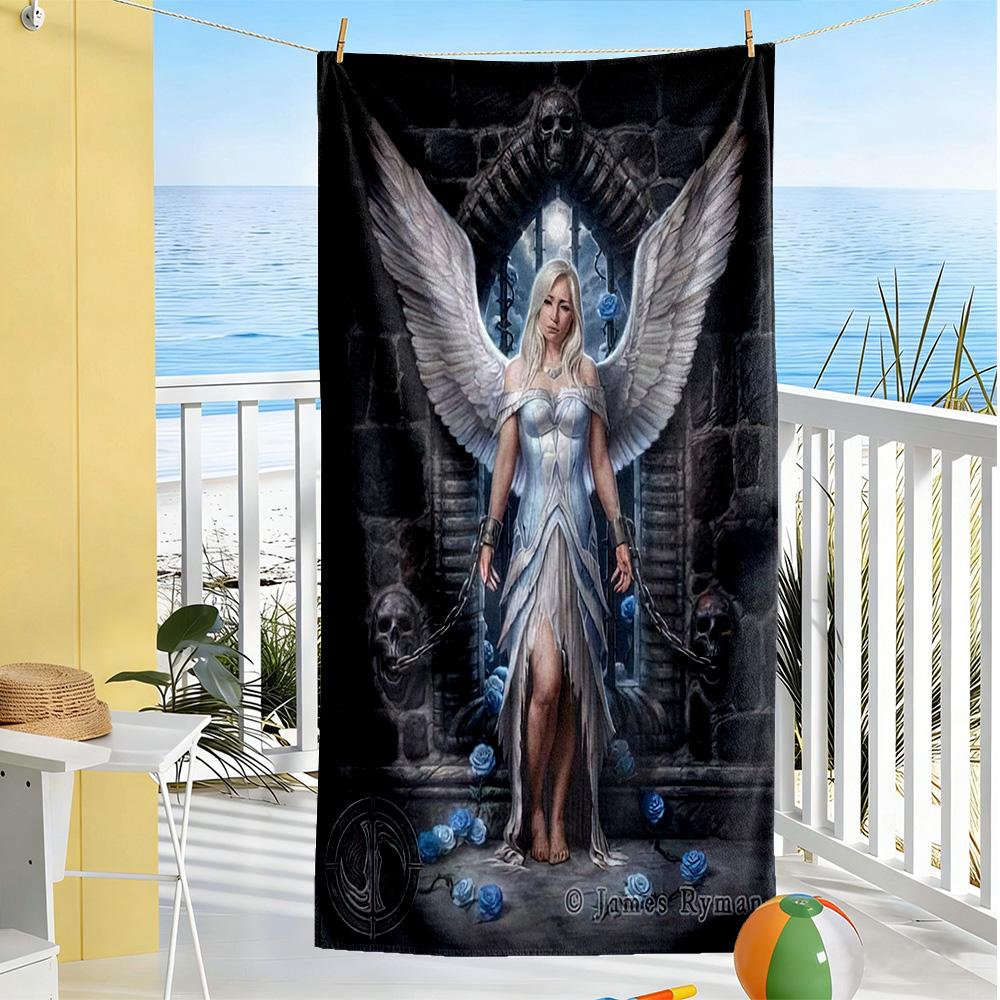 Gothic Style Beach Towel High Absorbency & Quick-Dry Comfortable Lightweight Portable for Swimming,Beach,Camping, Travel, Beach Accessories,Gym