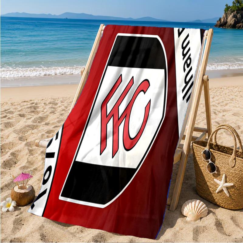 Fulham Crest Design Beach Towel Microfiber Beach Towel, Lightweight and Quick-Dry, for Summer Travel, Swimming Pool Fan Birthday Gift