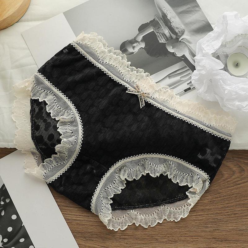 Spitze, ultradünn, sanfte Farbe, reine Baumwolle, atmungsaktiv, coole Slips für Damen