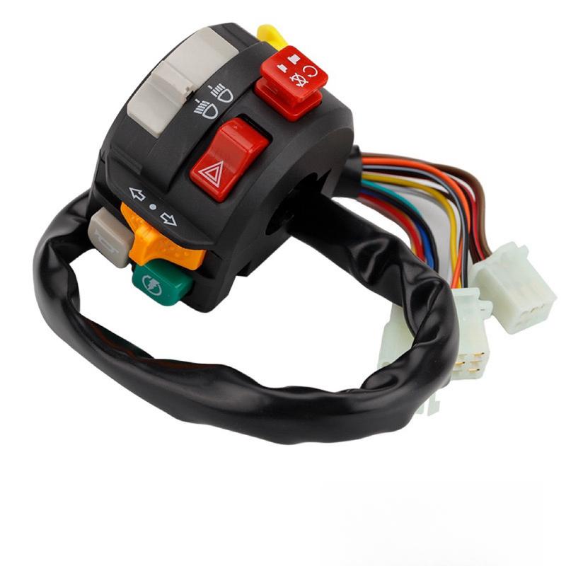 7/8" 22mm Motorcycle Multifunction Handlebar Control Switch Assembly Warning Light Kill Start Turn Signal Horn Button Switch