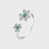 Camellia S925 Sterling Silver Zircon Ring: Adjustable Luxury Design