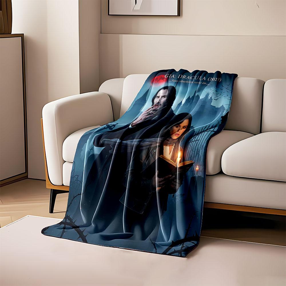 

Gothic scenery with castle, bats, red moon, candles, and eerie atmosphere. for all seasons blanket lunch break throw gift 80cm x 120cm