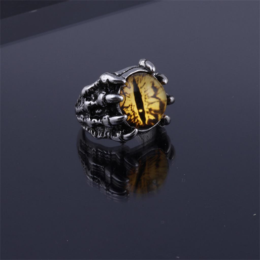 Anillos de Dedo Retro Góticos Coloridos Ojo Maligno Para Mujeres Hombres Moda Creativa Garra Ojo de Demonio Anillo de Halloween Joyería Estética para Fiesta