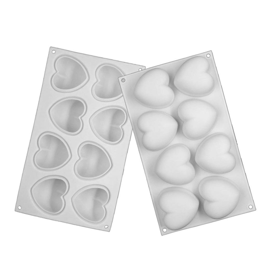 Reusable Non-stick Easy Release 3D Love Heart Shaped Silicone Molds Tray белый