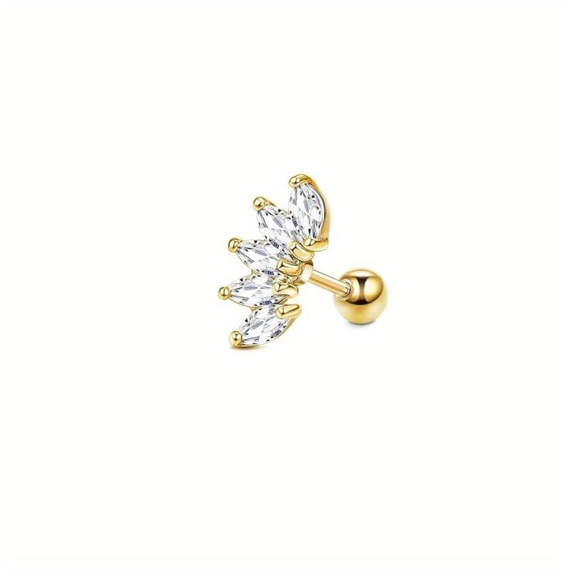 Drperfect 1pc Stainless Steel 16G Cartilage Earrings Stud Hypollergenic Stainless Steel Stud Earrings Butterfly Heart Piercing