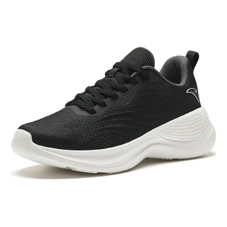 Anta Round Toe Lace-Up Shock Absorbing Wear-Resistant Low-Top Training Shoes Women Sneakers Black 122417790-3
