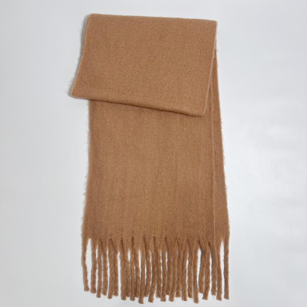 Versatile mohair solid color scarf women's winter thickening simple warmth enlarged shawl scarf