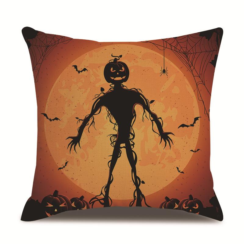 Halloween Linen Pillow Cover Printed Pillow Cover