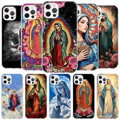 Virgin De Guadalupe Virgen Mary Cover Phone Case For iPhone 16 17 Air 15 14 Pro Max 16E Phone Case 13 Mini 12 11 7 SE 8 Print Pa